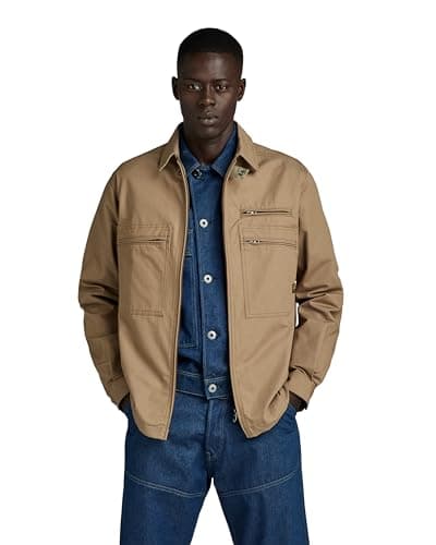 Image of G-Star Men's Waka Overshirt, Brown (dk fawn D24295-D213-7172), S