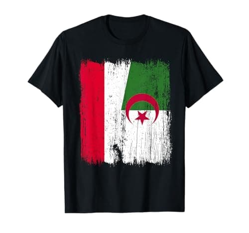 Image of Poland Algeria Half Flag Polish Algerian Heritage T-Shirt