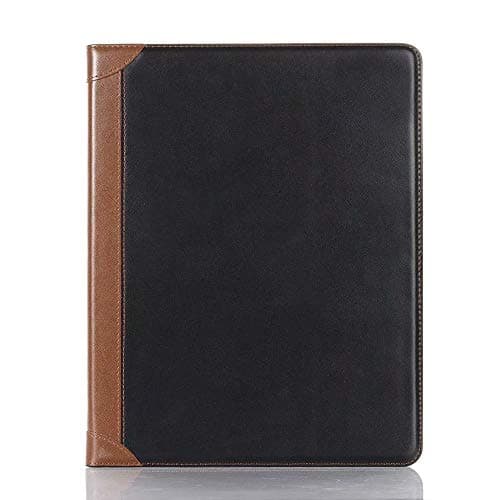 Image of iPad Air 13'' (M4 2026)(M3 2025)(M2 2024) Case, iPad Pro-3 4 5 6 (12.9'') Case with Pen Holder, DMaos Business Vintage Book Synthetic Leather Stand Folio Smart Cover - Black