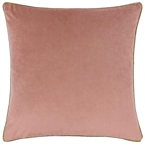 Image of furn. Meridian Cushion Cover – Luxury Contrast Piped Velvet Decorative Case (Blush/Gold - 45x45cm)