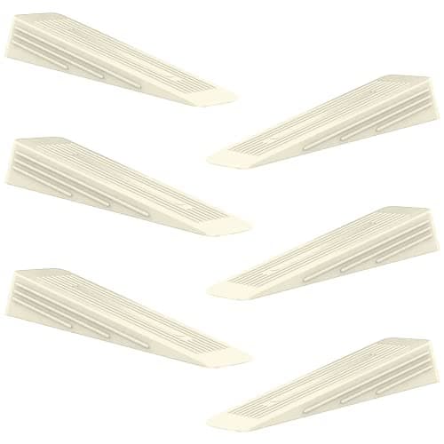 Image of AFFIXERS Door Stop | Door Stoppers for Floor Anti-Skid, Durable, and Heavy Duty Rubber Door Stops | Ideal for All Types of Surfaces | Door Wedges Indoors (Cream, Pack of 6)