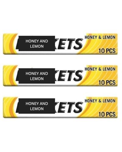 Image of Honey & Lemon Lozenges 41g (Pack of 3) Soothing Sore Throat Relief Cough Sweets