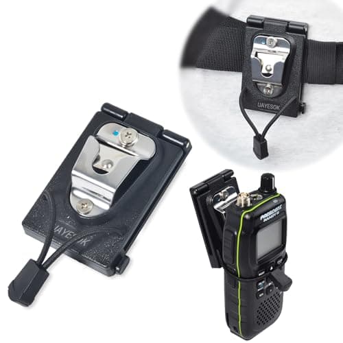 Image of UAYESOK Radio Holder Belt Clip Universal Walkie Talkie Holster for Duty Belt Tactical Handheld Radio Pouch Case for Kenwood Motorola Baofeng Quansheng Icom Radio Accessories (CB Mic & Belt)