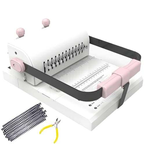 Image of Binding Machine for Double Coil with 50 Free Combs – 20-Sheet Punch Capacity, Adjustable Pressure, Ruler, Ideal for Notebooks, DIY Cards, Calendars & Home Office Use