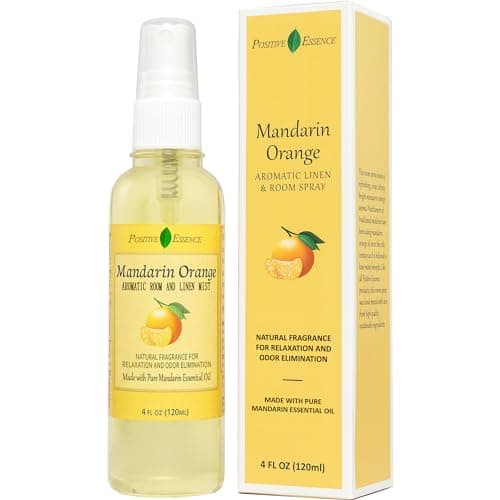 Image of Mandarin Orange Pillow and Room Spray, Natural Aromatic Mist Made with Pure Mandarin Essential Oil, Perfect as a Bathroom Air Freshener Odor Eliminator