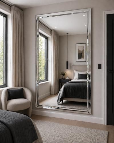 Image of Frameless Large Venetian Madena Leaner Modern Wall Mirror 202cm x 141cm