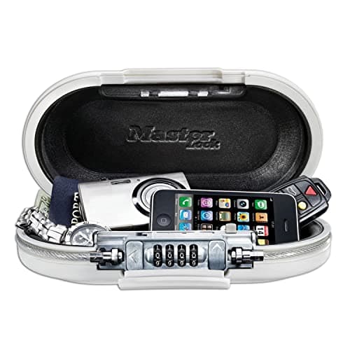 Image of Master Lock Mini Travel Safe Safe with Cable, White 5900EURD