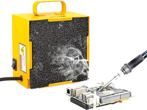 Image of KOTTO Solder Smoke Absorber Remover Fume Extractor Smoke Prevention Absorber DIY Working Fan for Soldering Station (Yellow)