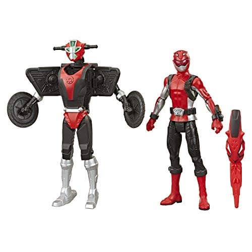 Image of Power Rangers Beast Morphers Red Ranger and Morphin Cruise Beast Bot 15-cm Action Figure 2-Pack Toys Inspired by the TV Programme