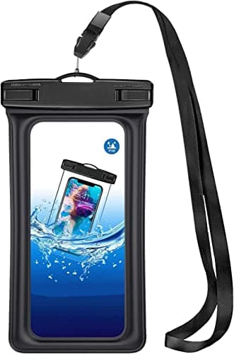 Image of KP TECHNOLOGY Waterproof Phone Pouch for Samsung Galaxy A27 / A37 / A57 / Galaxy A17 5G / A26 / A36 / A56 / A16 / A15 / A25 A35 A55 / A05s / A14 A34 A54 / A13 / A04s / A23 A33 for up to 7" (BLACK)