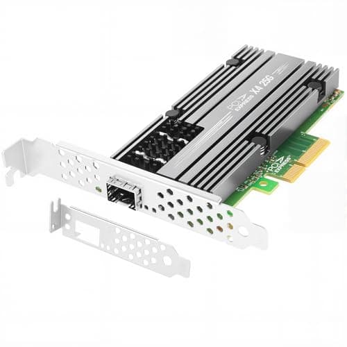 Image of Euqvos for Mellanox ConnectX4 25Gb Ethernet Server Adapter, PCIe 3.0 X4, 1*SFP28 Ports, RDMA, 25/10 / 1 Gbps, 25Gigabit NIC Support Windows Server/Windows/Ubuntu/Linux