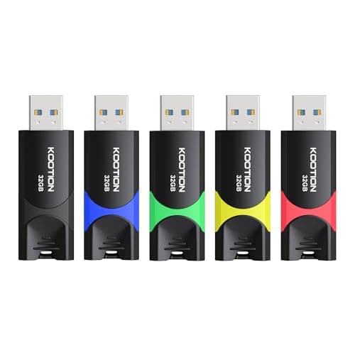 Image of 32 GB USB 3.0 Stick 5 Pack, KOOTION USB Memory Flash Drive USB 3.0 Stick 32 GB Thumb Drive USB Drive with LED Indicator for Data Storage Jump Drive (32 GB 5Pack Mixcolor)