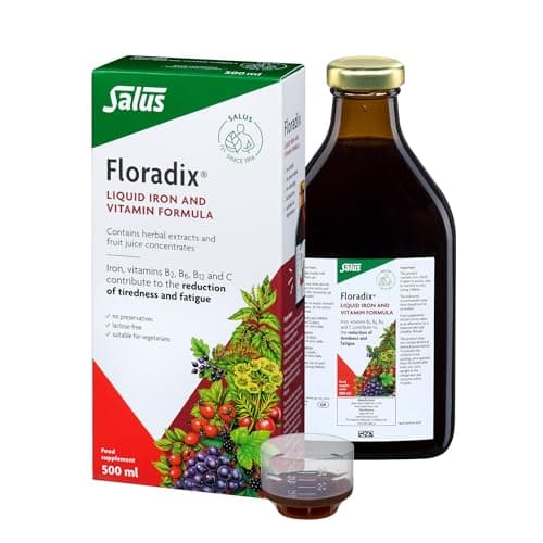 Image of Floradix Liquid Iron & Vitamin Supplement 500ml. Contributes to The Reduction of Tiredness. No preservatives. Suitable for Women, Children 3+, During Pregnancy and Vegetarians.