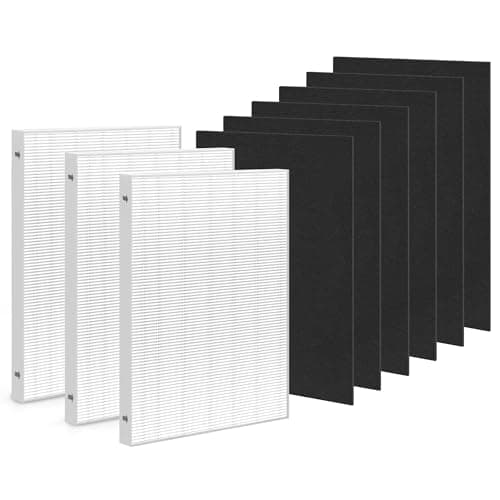 Image of Aera Max 300 HEPA Filter Replacement Compatible with Fellowes AeraMax 290 300 DX95 Purifiers True HEPA Air Filter Also Fit AP-300PH HF-300 Part#9287201, 3x H13 True HEPA and 6x Carbon Pre-Filter