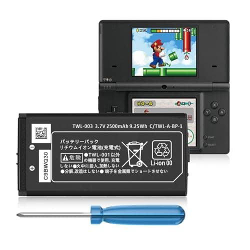 Image of DSi Battery, TWL-003 2500mAh Replacement Battery for Nintendo DSi, NDSi Game Player with Repair Tool Kit (Not for Nintendo DSi XL DSi LL DS Lite)