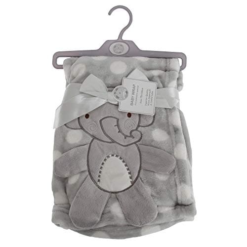 Image of Snuggle Baby Baby Boys/Girls Polka-Dot Elephant Wrap (75cm x 100cm) (Grey/White)
