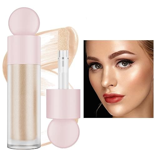 Image of Liquid Highlighter Natural Glow For Face & Body, Waterproof Moisturizing Highlighter Makeup For Long Lasting Shimmer, Contour Liquid Luminizer Easy to Use with Cushion Applicator (#2 Starlight)