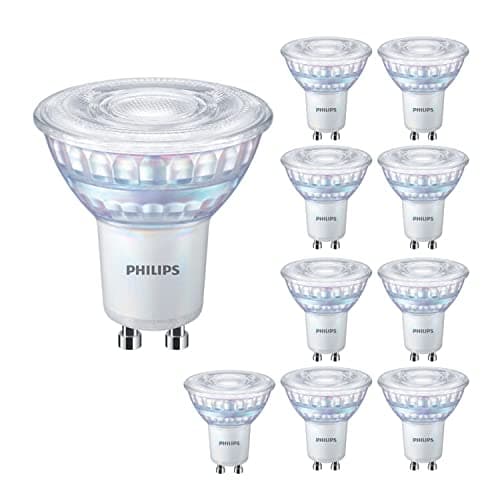 Image of 10 Pack - Philips CorePro LED Dimmable GU10 Spot 3W (35W) 36 Degree Beam Angle | 2 Pin Mains Voltage | 4000k Cool White | 240 Lumen | 15000 Hours | Car Air Freshener Included | 80+ CRI