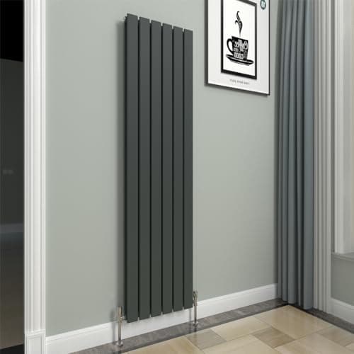 Image of GY Bath Vertical Radiator Anthracite Flat Panel Designer 1600x408mm Double Modern Central Heating Rads