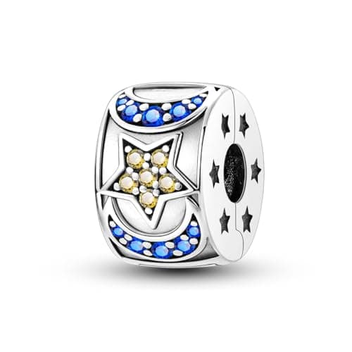 Image of NARMO 925 Sterling Silver Charms for Pandora Bracelets Moon Star beads Charms Jewelry Gifts for Women