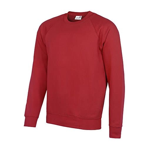 Image of AWDis Men's Academy Raglan Sweatshirt, Red (Academy Red), X-Large