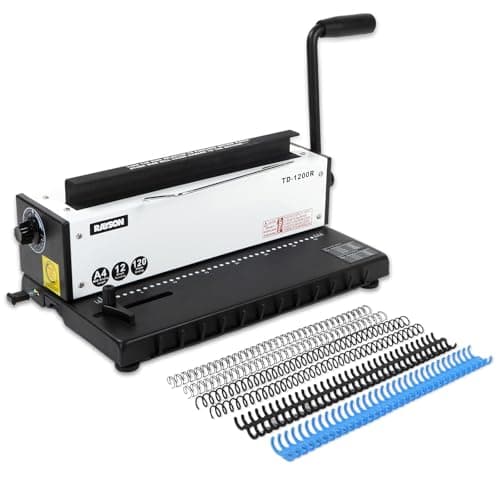 Image of RAYSON Wire Binding Machine, 34 Round Holes, 120-Sheet Binding, 3:1 Pitch, A4, TD-1200R
