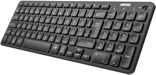 Image of Arteck HB305-2 Universal Multi-Device Bluetooth Keyboard Ultra Compact Wireless Bluetooth Keyboard with Media Hotkeys for Windows iOS iPad OS Android Computer Desktop Laptop Surface Tablet Smartphone