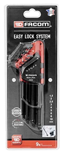 Image of Facom Set of 9 Long Ball Head Male Wrenches - Metric Scale - Robust and Durable Quality Material - Hand Tools 83Sh.Jp9Bpb