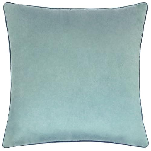 Image of furn. Meridian Cushion Cover – Luxury Contrast Piped Velvet Decorative Case (Mineral/Teal - 45x45cm)