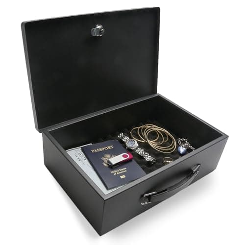 Image of Honeywell 5L Fire Resistant Steel Security Box with 2 Keys Black