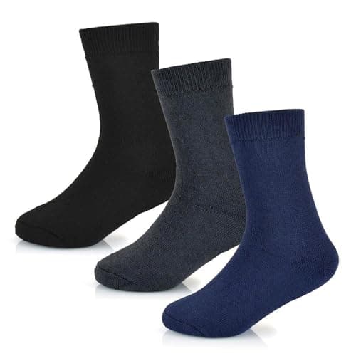 Image of A2Z 4 Kids Boys Girls Thermal Socks Ultimate Winter - Socks AZ698 Black/Grey/Navy 3 Pack 7-10