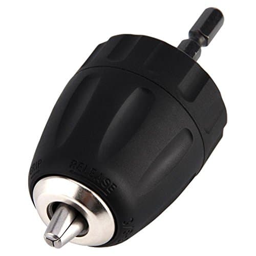 Image of Keyless Impact Drill Chuck, 3/8 Inch (24UNF), 0.8-10mm Bit Capacity, with 1/4 Inch Hex Adaptor, for Power Tools and Drills – Easy One-Handed Bit Changes