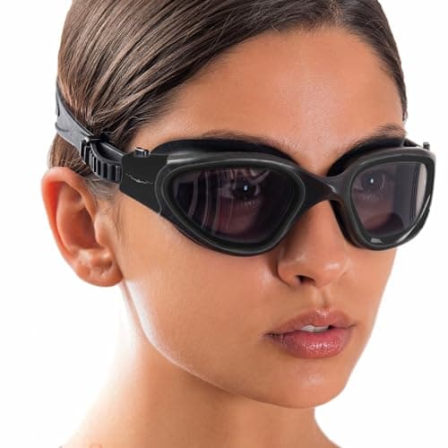 Image of AqtivAqua Swimming Goggles Adult and Kids Goggles Kids 6-14 Men Women Swim Children Boys Girls DX-S (Black, Shade)