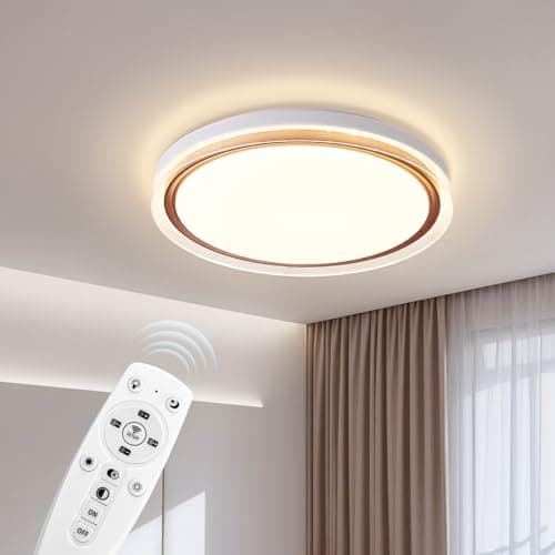 Image of Warmiehomy Modern LED Ceiling Lights 96W,Dimmable Round Ceiling Lamps,IP65 Waterproof,50cm Flush Mount Ceiling Light for Bedroom Hallway Bathroom