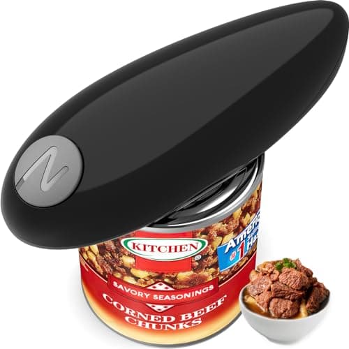 Image of Electric Can Opener, One Touch Automatic Tin Opener with Safe Cut Smooth Edge Technology, Hands Free Battery Operated Professional Opening for Tins, Cans, Seniors with Arthritis, Chefs, Kitchen