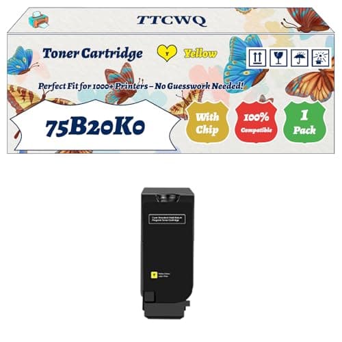 Image of Compatible for Lexmark 75B20K0 75B20C0 75B20M0 75B20Y0 Toner Cartridge Work for Lexmark CS727DE CS728DE Printers (1 Pack Yellow)