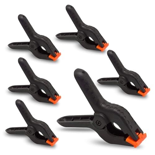 Image of Pack of 6 Plastic Spring Grip Clamps 3 Inches Quick Grip Craft Wood Work Clamp