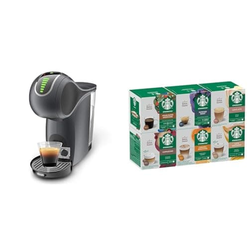 Image of NESCAFÉ DOLCE GUSTO Genio S Touch Automatic Coffee Machine Slate Grey Starter Kit, Including 6 boxes of STARBUCKS Mixed Cup Coffee Pods