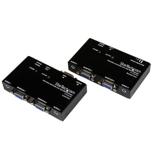 Image of StarTech.com VGA Video Extender over Cat 5 with Audio - AV receivers (83 x 60 x 20 mm, 5V DC, 600mA)