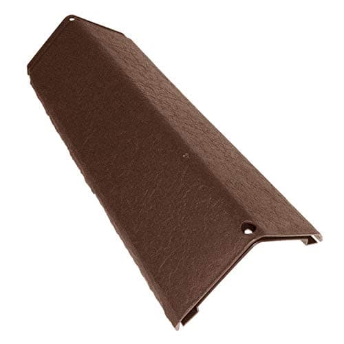 Image of 2 x Brown Enviro Tile Ridge Cap Slate Roof Lightweight Synthetic Plastic Roofing Capping