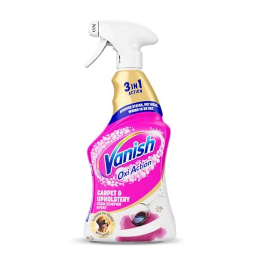 Image of Vanish Professional Oxi Action Carpet & Upholstery Stain Remover Spray, 1L, Removes Stains, Pet Messes, Works in 30 Seconds, Removes Strong Odours, Suitable for Homes with Pets, Bleach Free