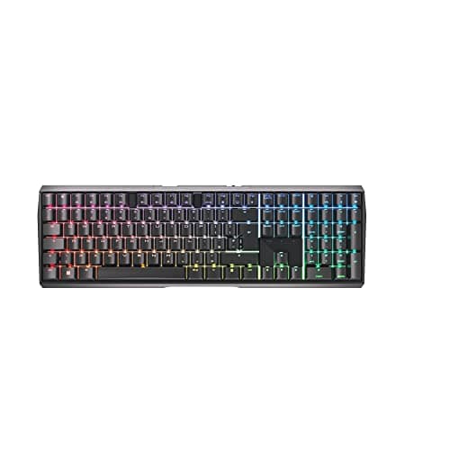 Image of CHERRY MX 3.0S Wireless, Cordless Mechanical Gaming Keyboard with RGB Lighting, UK Layout (QWERTY), Bluetooth, RF or Cable Connection, MX RED Switches, Black