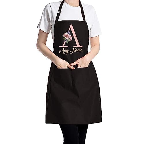 Image of PB TECH Personalised Apron Baking Gift Customisable Initial With Name Gift For BBQ Grill Cook kitchen cooking Apron