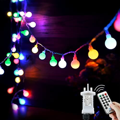 Image of Augone 15M/49ft 120 LED Fairy Lights Plug in Powered, 8 Modes Christmas Lights Outdoor/Indoor, Garden Lights for Patio, Gazebo, Bedroom, Party Decorations (Multi-Coloured, 120LED)