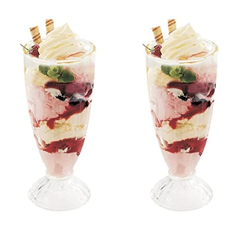 Image of Royal Cuisine Set of 2 Dessert Cups 12oz Knickerbocker Glory Dessert Ice Cream Sundae Long Cocktail Glasses Dessert Bowls Fountain Glasses Milkshake Soda Glassware