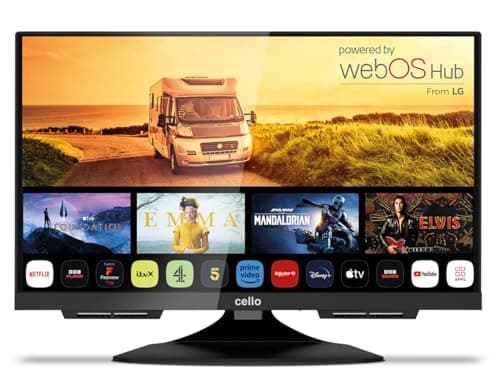 Image of Cello C1924WS Traveller 12 Volt 19 inch Smart Frameless TV Ultrafast WebOS, Freeview Play, FreeSat, Pitch Perfect Speakers Bluetooth, Netflix, Small TV for Motorhomes