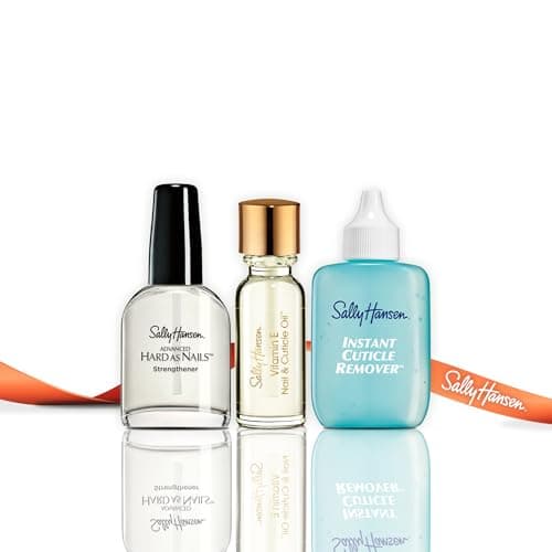 Image of Sally Hansen Instant Cuticle Remover 29.5ml, Vitamin E Nail And Cuticle Oil 13.3ml, Hard As Nails 13.3ml