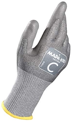 Image of MAPA Professional KRYTECH 610 – Cut Proof Gloves with Mechanical Protection used in Multiple Industries, Grey, Size 8 (1 Pair) Protective Gloves