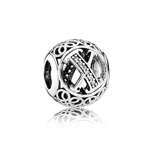 Image of NINGAN Letter Alphabet Charm 925 Sterling Silver Charms Fits European Bracelets Compatible (X)