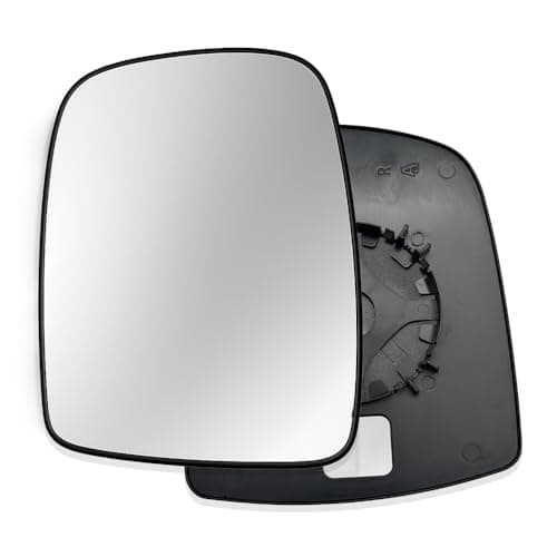 Image of Right Upper Non Heated Wing Mirror Glass Driver Side for Renault Trafic Vauxhall Opel Vivaro Nissan Primastar 2001-2014 | OEM 7701052624, 4410618, 9636500QAK – With Back Plate (Right Non-Heated)